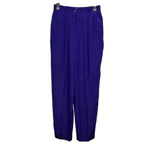 Paul Alexander 100% Silk Tapered Dress Pants, Purple, Size 8